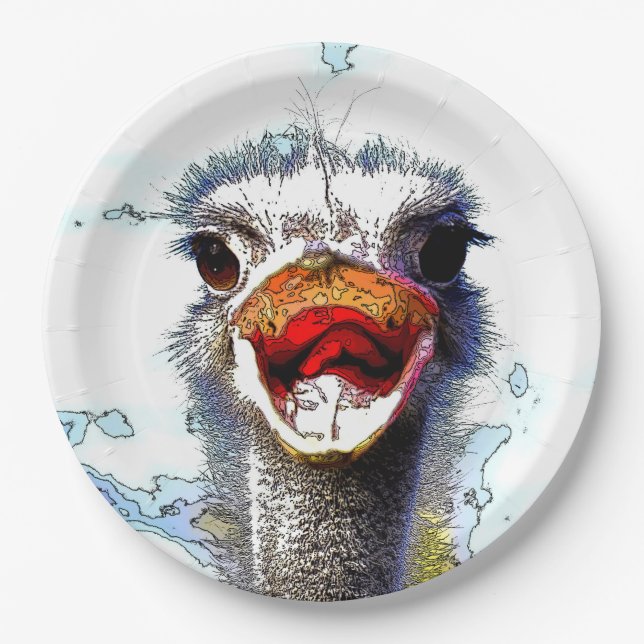 Ostrich20150701 Paper Plate (Front)
