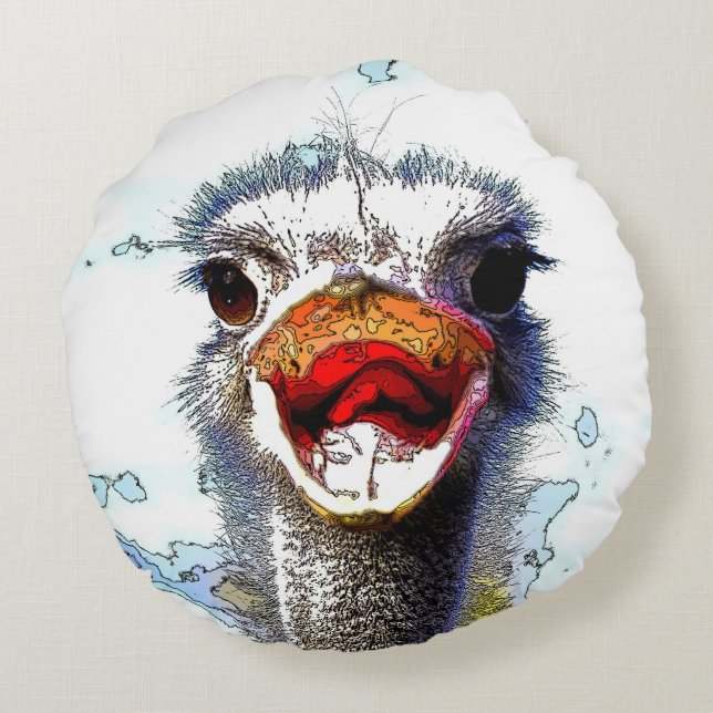 Ostrich20150701 Round Cushion (Back)