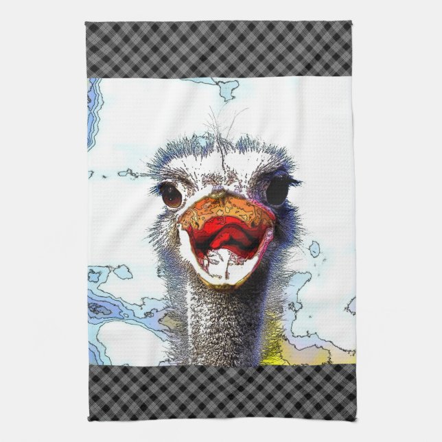 Ostrich20150701 Tea Towel (Vertical)