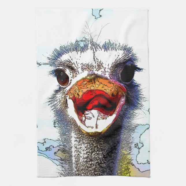 Ostrich20150701 Tea Towel (Vertical)