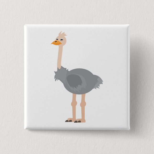 Ostrich 15 Cm Square Badge (Front)