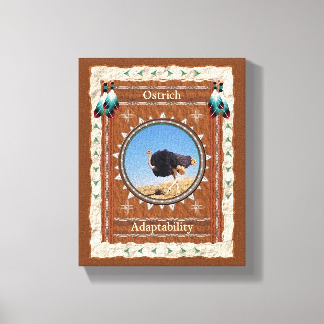 Ostrich Adaptability Energy Canvas Print (Front)