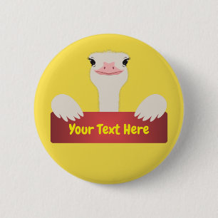 Ostrich Banner 6 Cm Round Badge