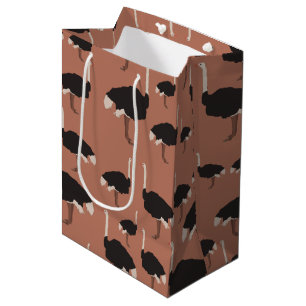 Ostrich Bird Illustration Pattern Medium Gift Bag