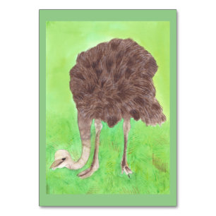Ostrich Custom Reading Flashcards for Adults Table Number
