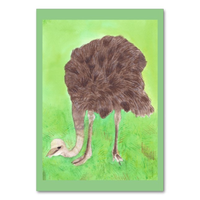 Ostrich Custom Reading Flashcards for Adults Table Number (Front)