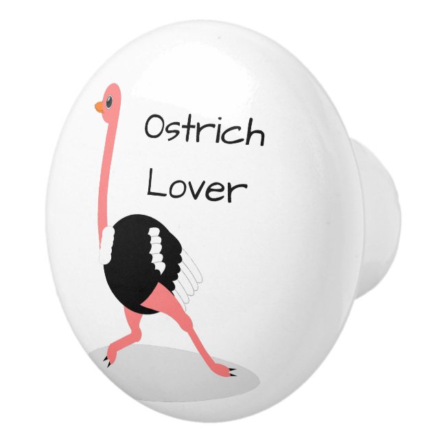 Ostrich Design Personalised Ceramic Knob (Right)