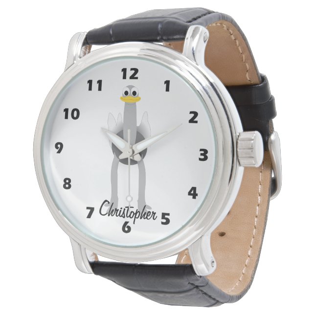 Ostrich Design Personalised Watch (Angled)