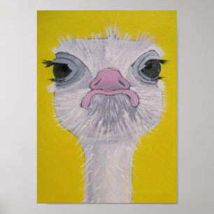Ostrich Face Poster