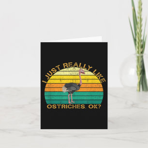 Ostrich Funny Animal Quote With Vintage Shape Desi Card