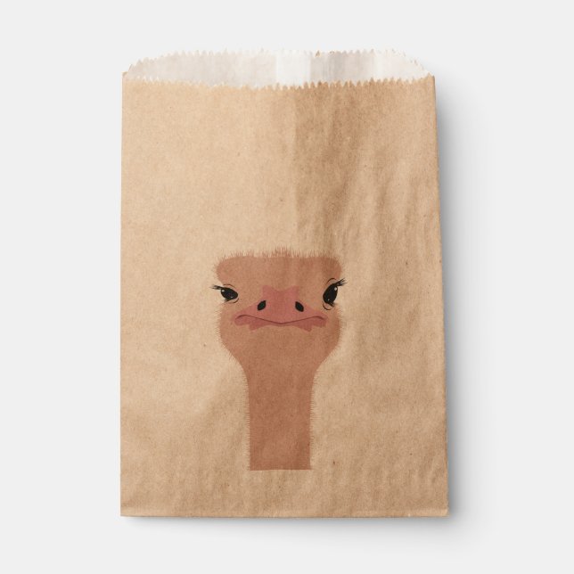 Ostrich funny face favour bags (Front)