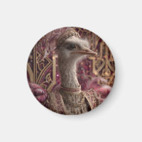 Ostrich in Ornate Royal Gown and Crown