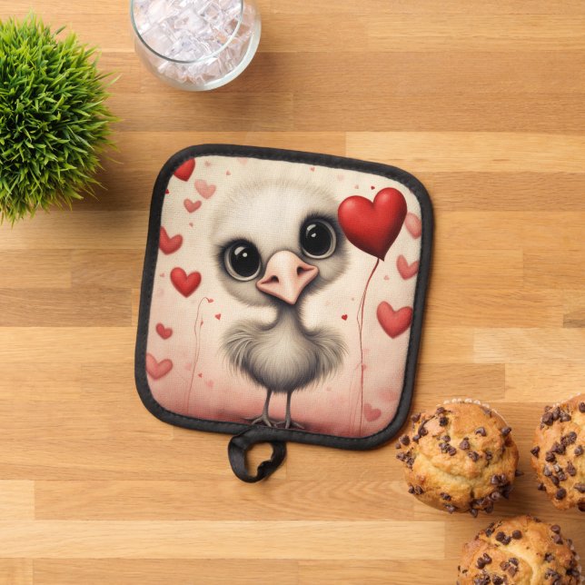 Ostrich Love 1 Pot Holder (Top Down)