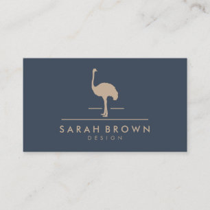 Ostrich Navy Business Card