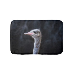 ostrich portrait bath mat