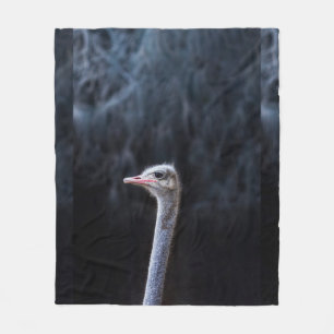ostrich portrait    fleece blanket