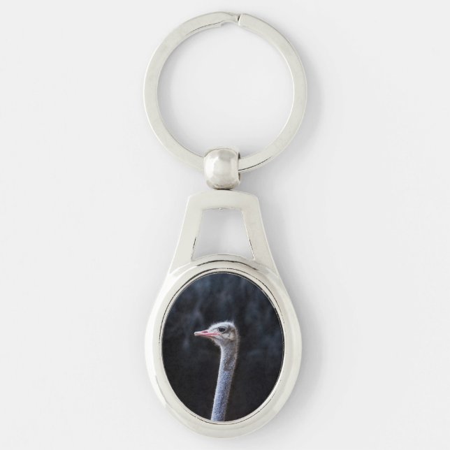 ostrich portrait     key ring (Front)
