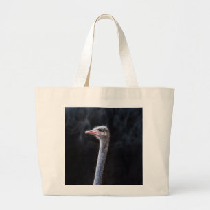ostrich portrait large tote bag