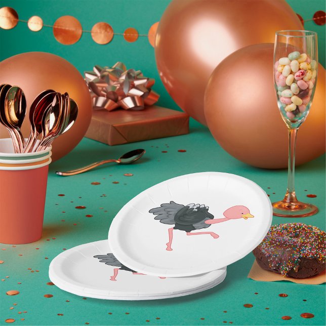 Ostrich Running Paper Plate (Creator Uploaded)
