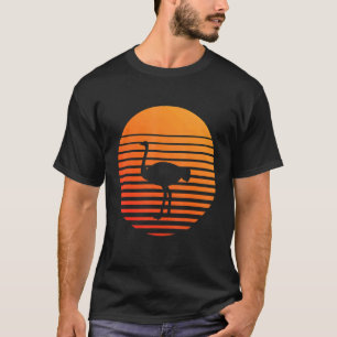 Ostrich Shadow Silhouette In Front Of A Sun T-Shirt
