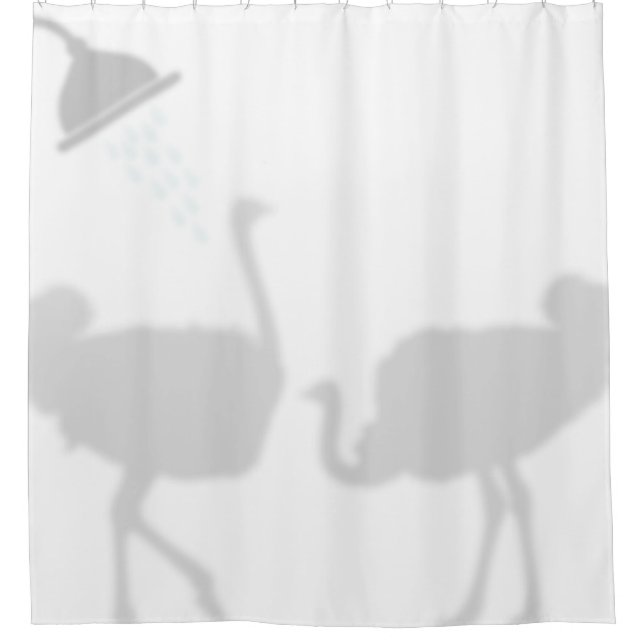 Ostrich Shadow Silhouette Shadow Buddies in Shower Curtain (Front)