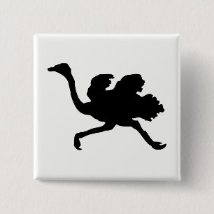 Ostrich Silhouette 15 Cm Square Badge