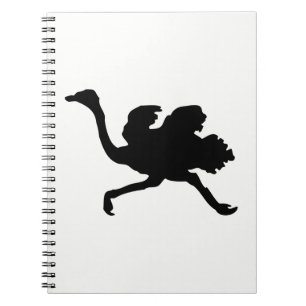 Ostrich Silhouette Spiral Notebook