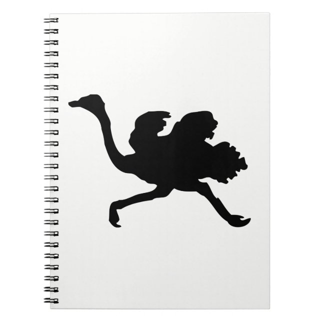 Ostrich Silhouette Spiral Notebook (Front)