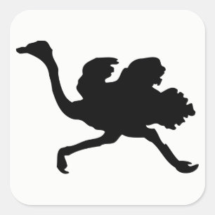 Ostrich Silhouette Square Sticker