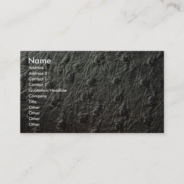 Ostrich Skin Leather Business Card (Front)