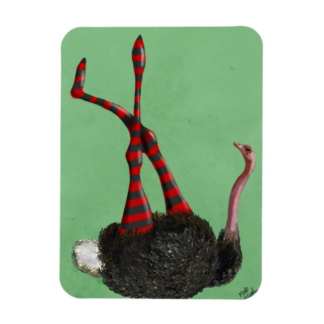Ostrich Striped Leggings Magnet (Vertical)