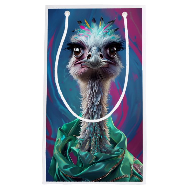 Ostrich themed  small gift bag (Front)