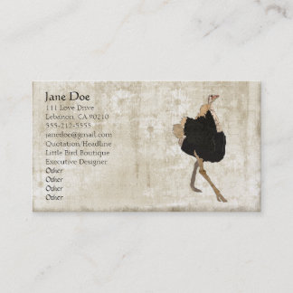 Ostrich White Vintage Business Cards