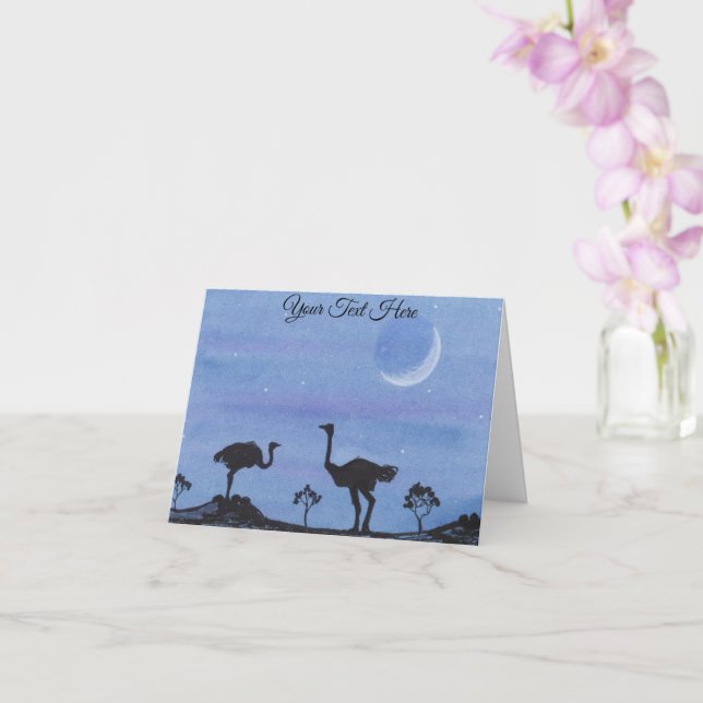 Ostriches Card (Orchid)