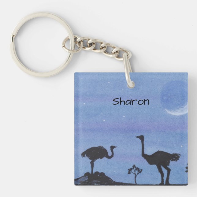 Ostriches Key Ring (Front)