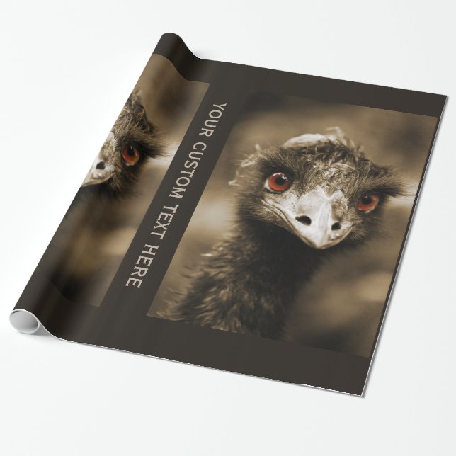 Ostriches Look custom wrapping paper (Unrolled)