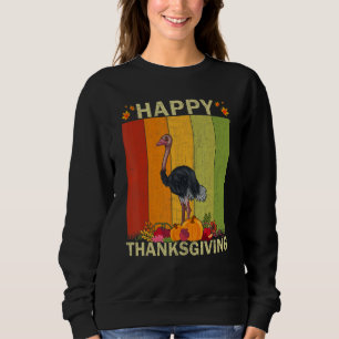 Ostriches   Retro Graphic Family Matching Thanksgi Sweatshirt