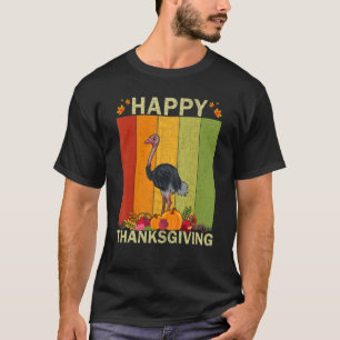 Ostriches Retro Graphic Family Matching Thanksgi T-Shirt
