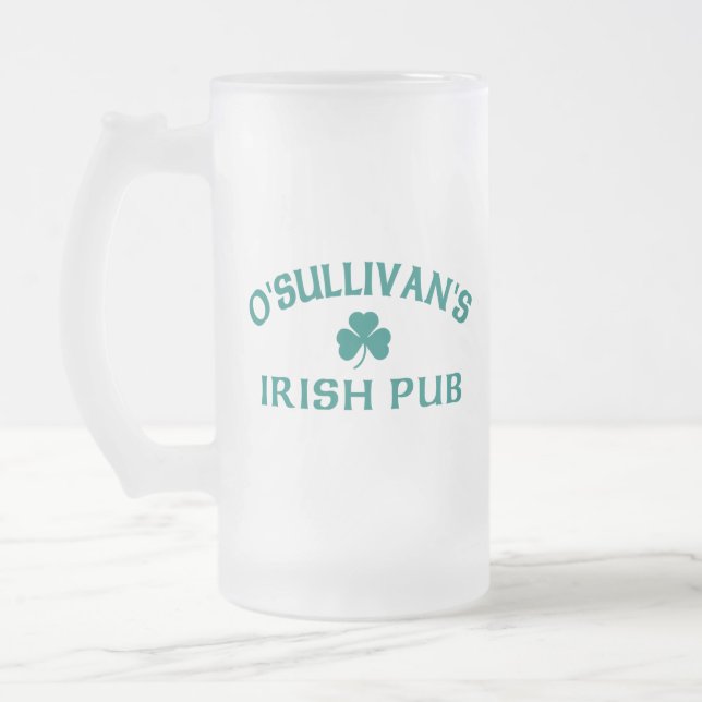 O'Sullivan's Irish Pub  Frosted Glass Beer Mug (Left)