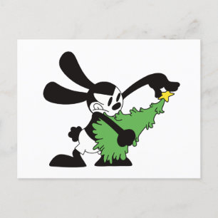 Oswald The Lucky Rabbit Christmas Tree Holiday Postcard