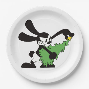Oswald The Lucky Rabbit Christmas Tree Paper Plate