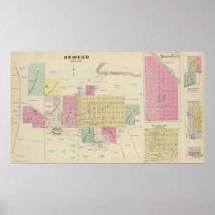 Oswego, Neosho Falls, Havens, and Butler, Kansas Poster