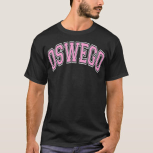 Oswego NY New York Varsity Style Pink Tet T-Shirt