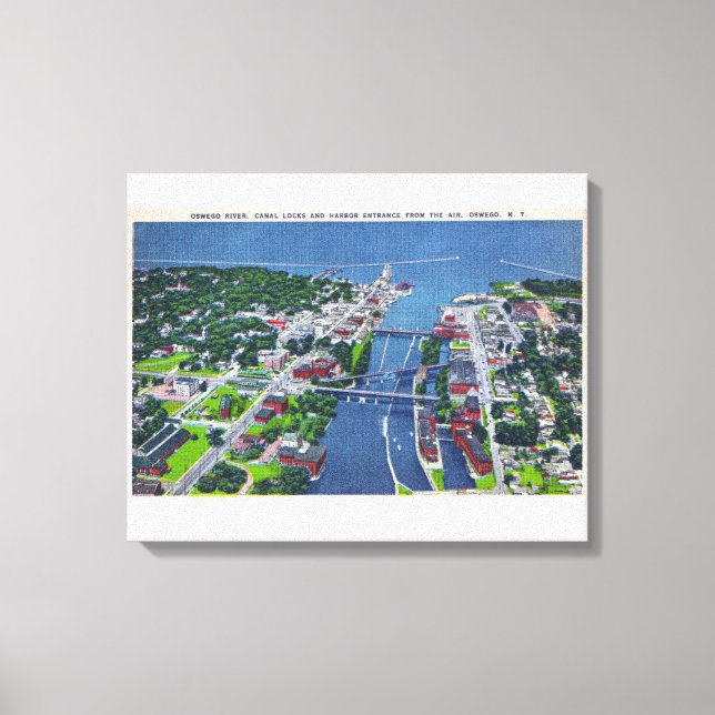 Oswego River, Locks, Harbour Entrance Canvas Print (Front)