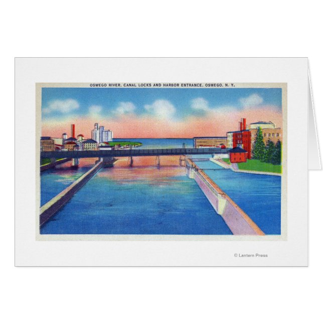 Oswego River View of Canal Locks & Harbour (Front Horizontal)
