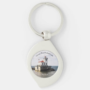 Oswego West Pierhead Light metal key chain