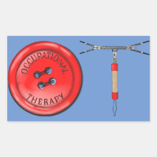 OT Button and Zipper Rectangular Sticker