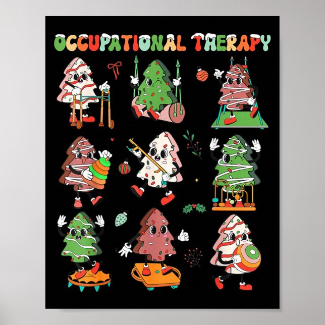 Ot Christmas Occupational Therapy Therast Merry Ot Poster (Front)