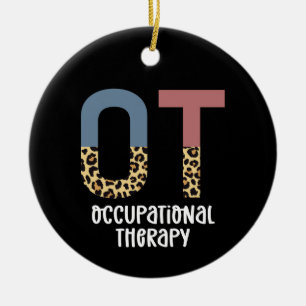 OT Occupational Therapy Future OT Cheetah print Ceramic Tree Decoration