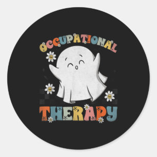 Ot Occupational Therapy Halloween Retro Ghost Ot H Classic Round Sticker